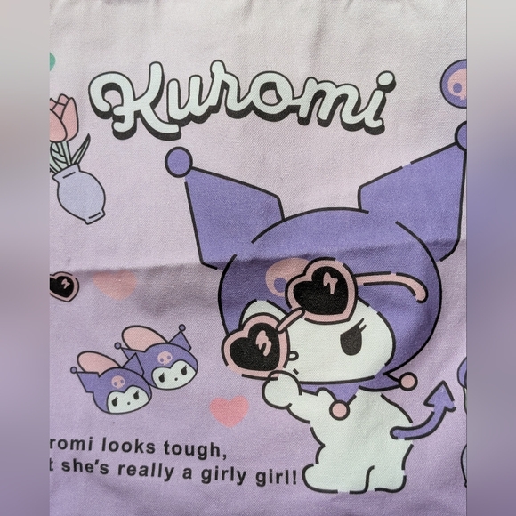 Kuromi Purple Character Tote Bag 14"x15" - Picture 2 of 5